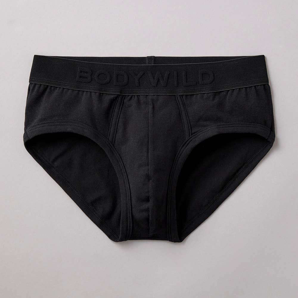 【綿混】ブリーフ(前とじ)【SALE】 BWL303A ブラック