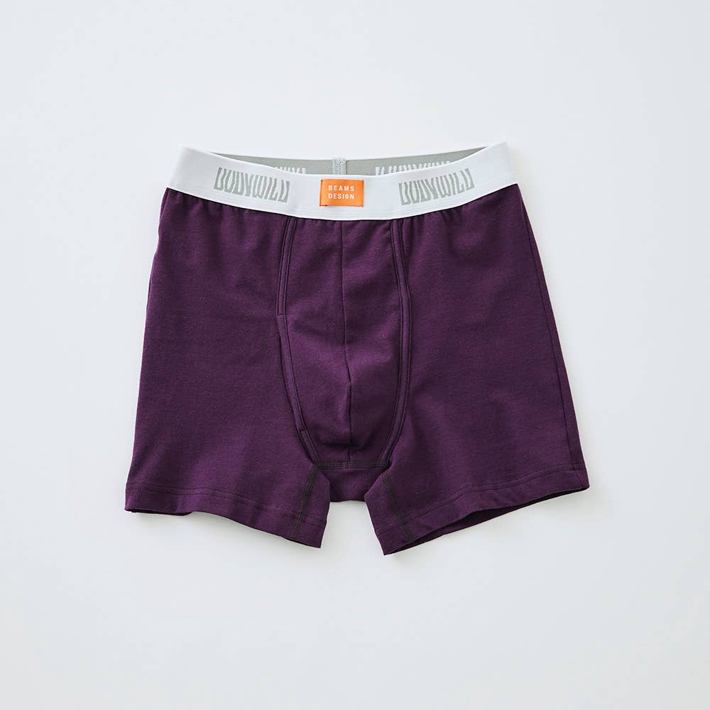 【オーガニックコットン混】ボクサーパンツ（前あき） BWL352B パープル