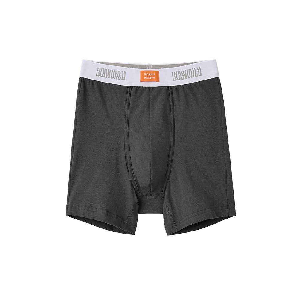 【股上深め】ボクサーパンツ（前あき） BWL353B チャコールグレー