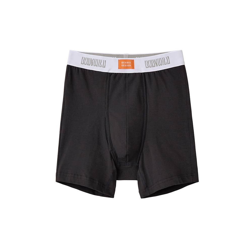 【股上深め】ボクサーパンツ（前あき） BWL353B ブラック