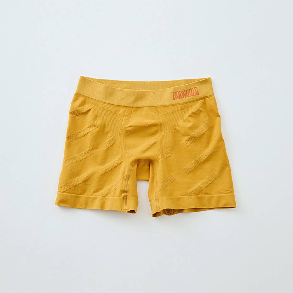 【3D-Boxer】セミロングボクサーパンツ（前とじ） BWS000B マスタード