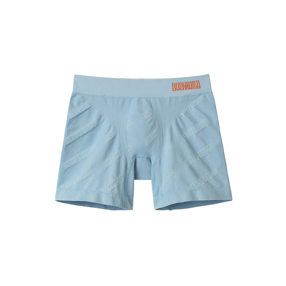 【3D-Boxer】セミロングボクサーパンツ（前とじ） BWS001B サックス