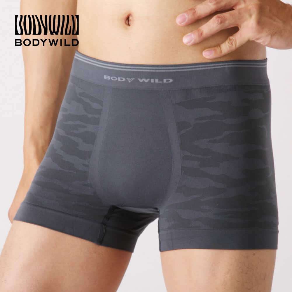 ＜GUNZE グンゼ＞ 10%OFF！BODY WILD(ボディワイルド) ボクサーパンツ（前あき）（メンズ）【SALE】 ネービーブルー M