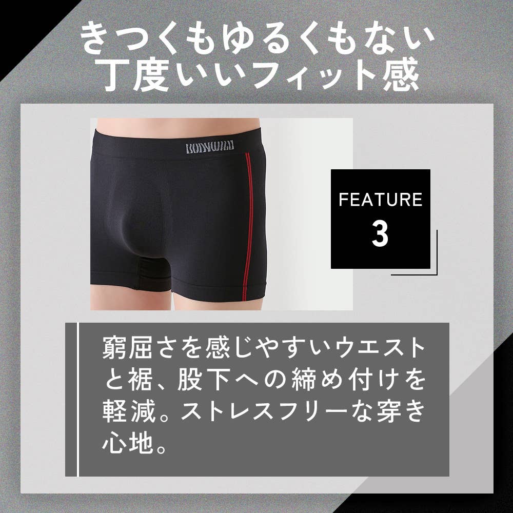 【3D-Boxer】ボクサーパンツ(前とじ)(3枚組) BWS891F E5