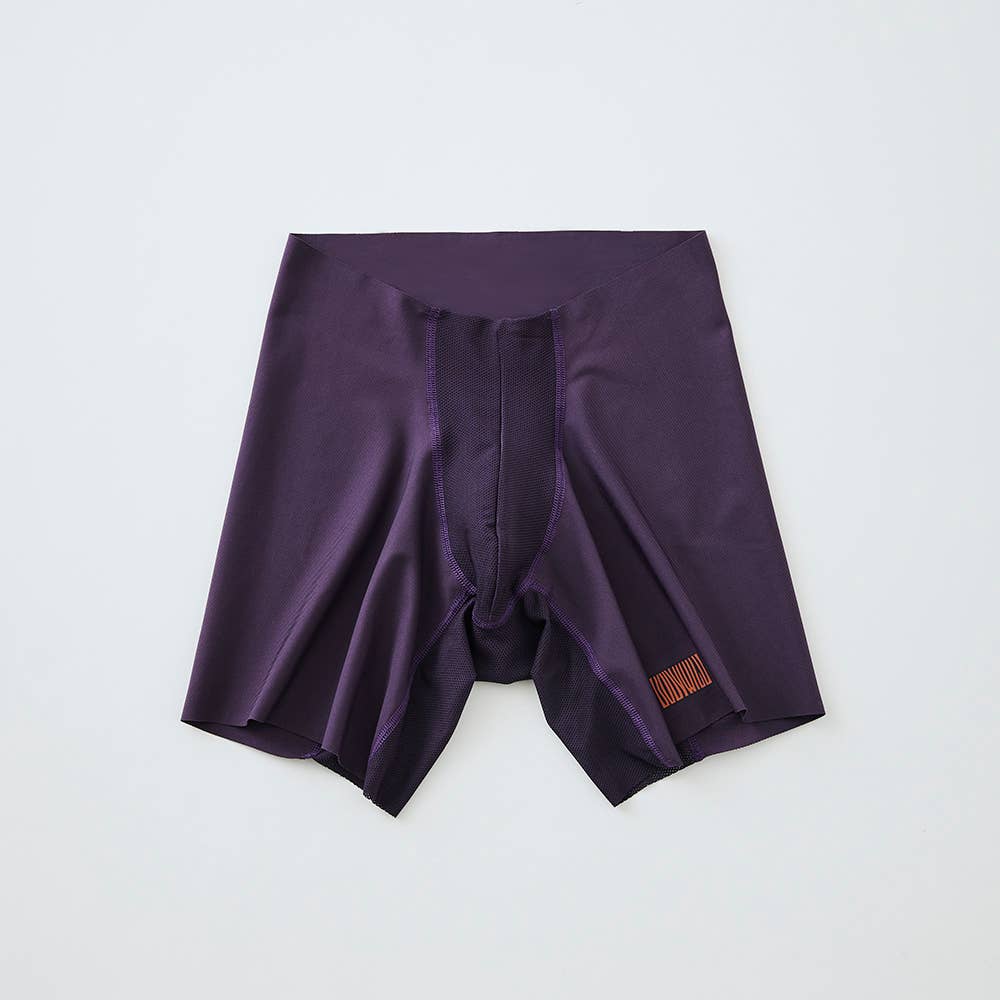 【腰ゴムなし】ロングボクサーパンツ（前とじ） BWY084B パープル