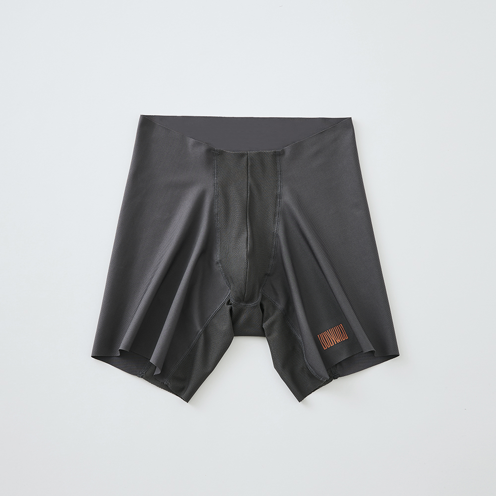 【腰ゴムなし】ロングボクサーパンツ（前とじ） BWY084B グレー