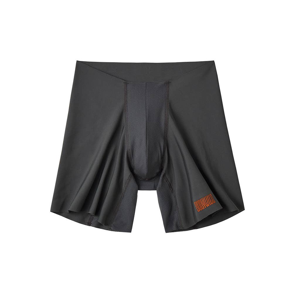 【腰ゴムなし】ロングボクサーパンツ（前とじ） BWY085B チャコールグレー