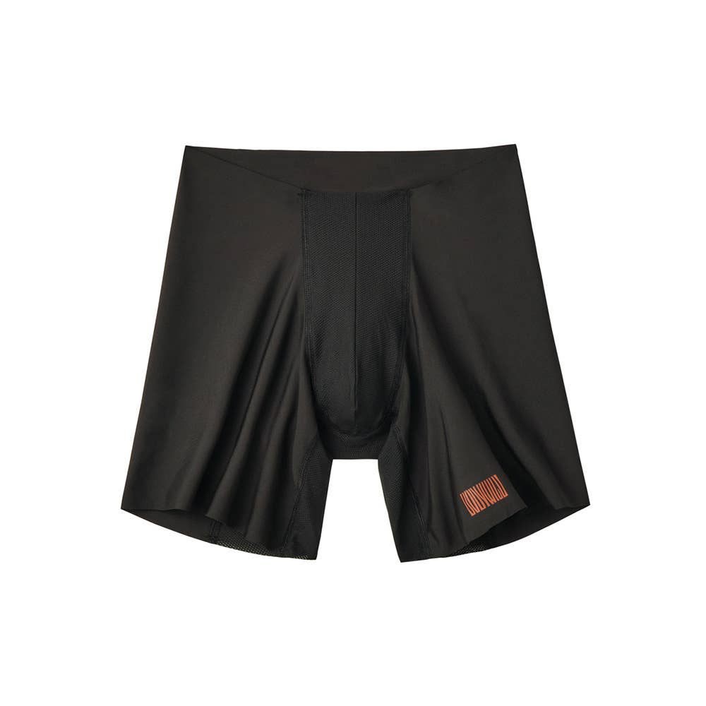 【腰ゴムなし】ロングボクサーパンツ（前とじ） BWY085B ブラック