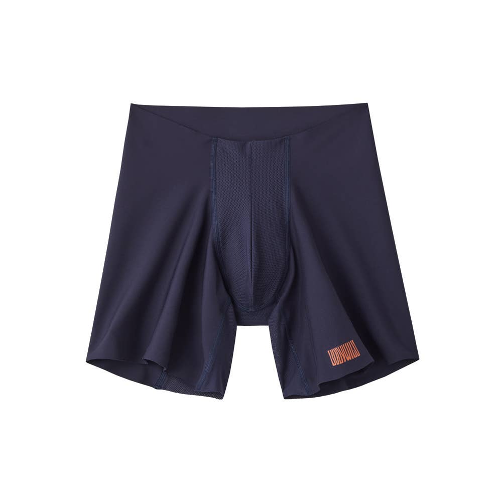 腰ゴムなし 締め付けにくい 前とじ ロングボクサーパンツ BWY085B ネイビー
