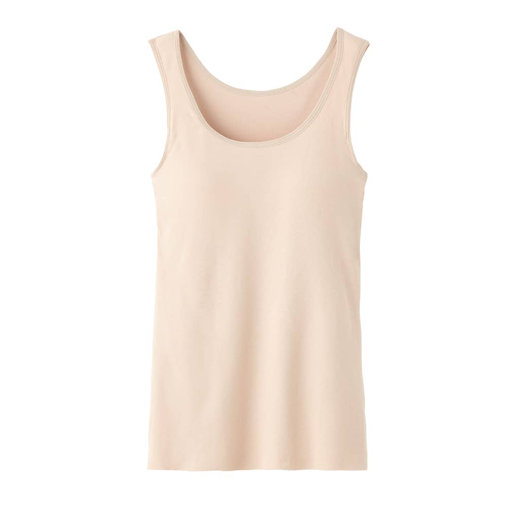 【ひびきにくい綿85％】カップ付きタンクトップ CB4454R ブリリアントブラウン