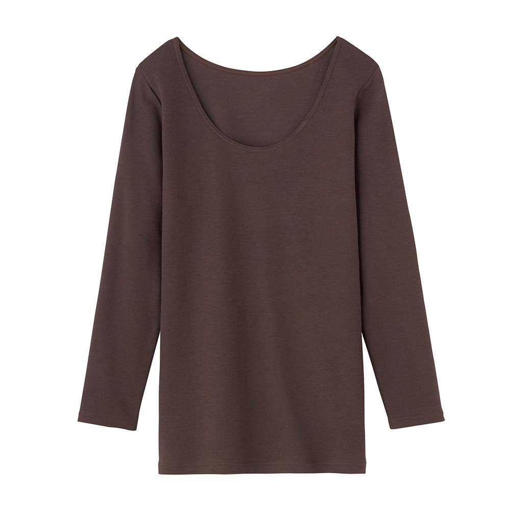 【綿ウール】8分袖インナー CB9346N チャコールグレー