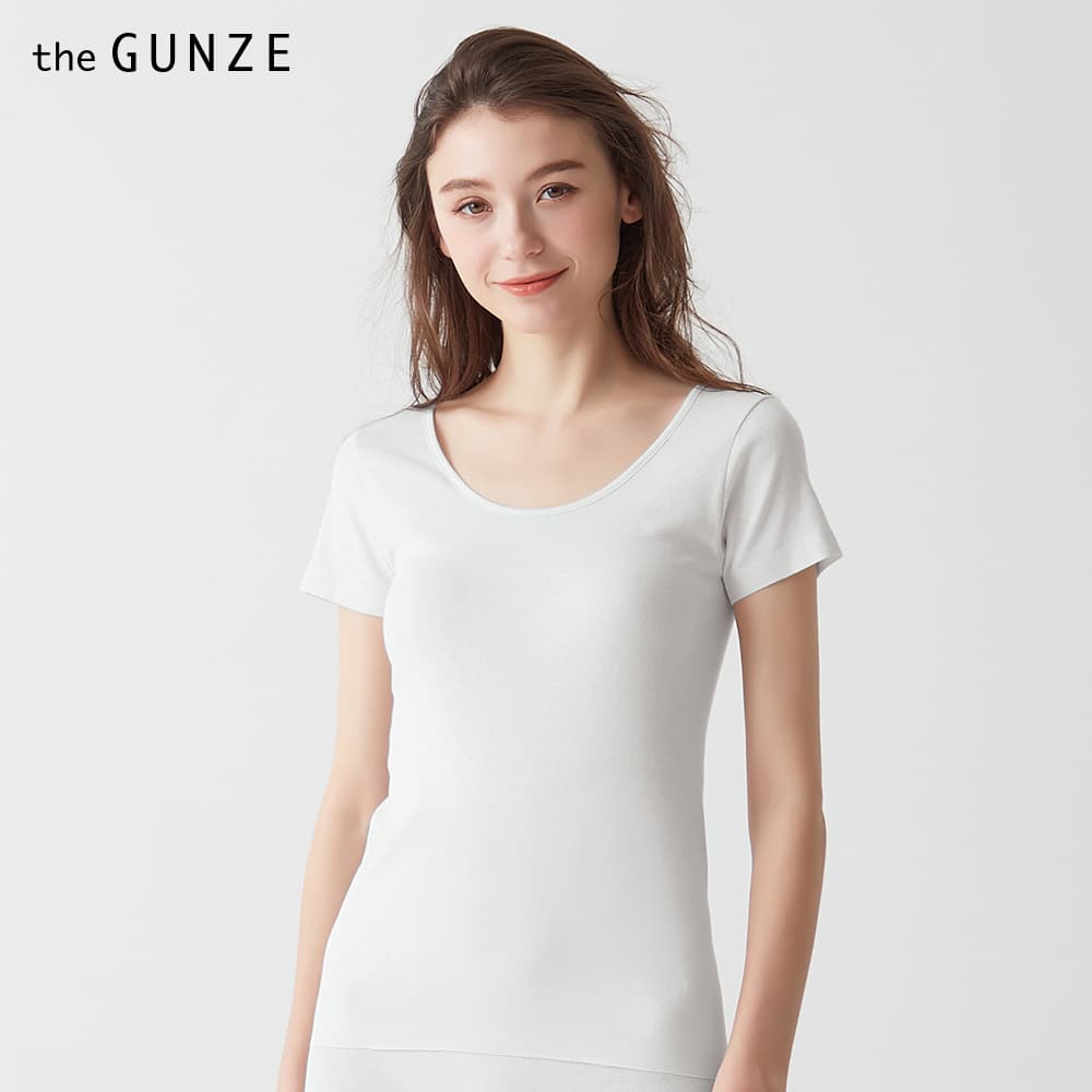 ＜GUNZE グンゼ＞ the GUNZE(ザグンゼ) 【SEAMLESS】2分袖インナー（レディース）【まとめ買い対象】 ペールピンク M画像