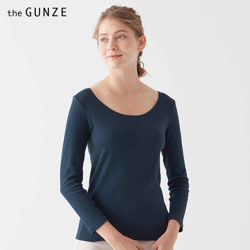 ＜GUNZE グンゼ＞ 20%OFF！the GUNZE(ザグンゼ) 【FOR WINTER】8分袖インナー（えりあき広め）（レディース）【SALE】 ベールブラウン LL