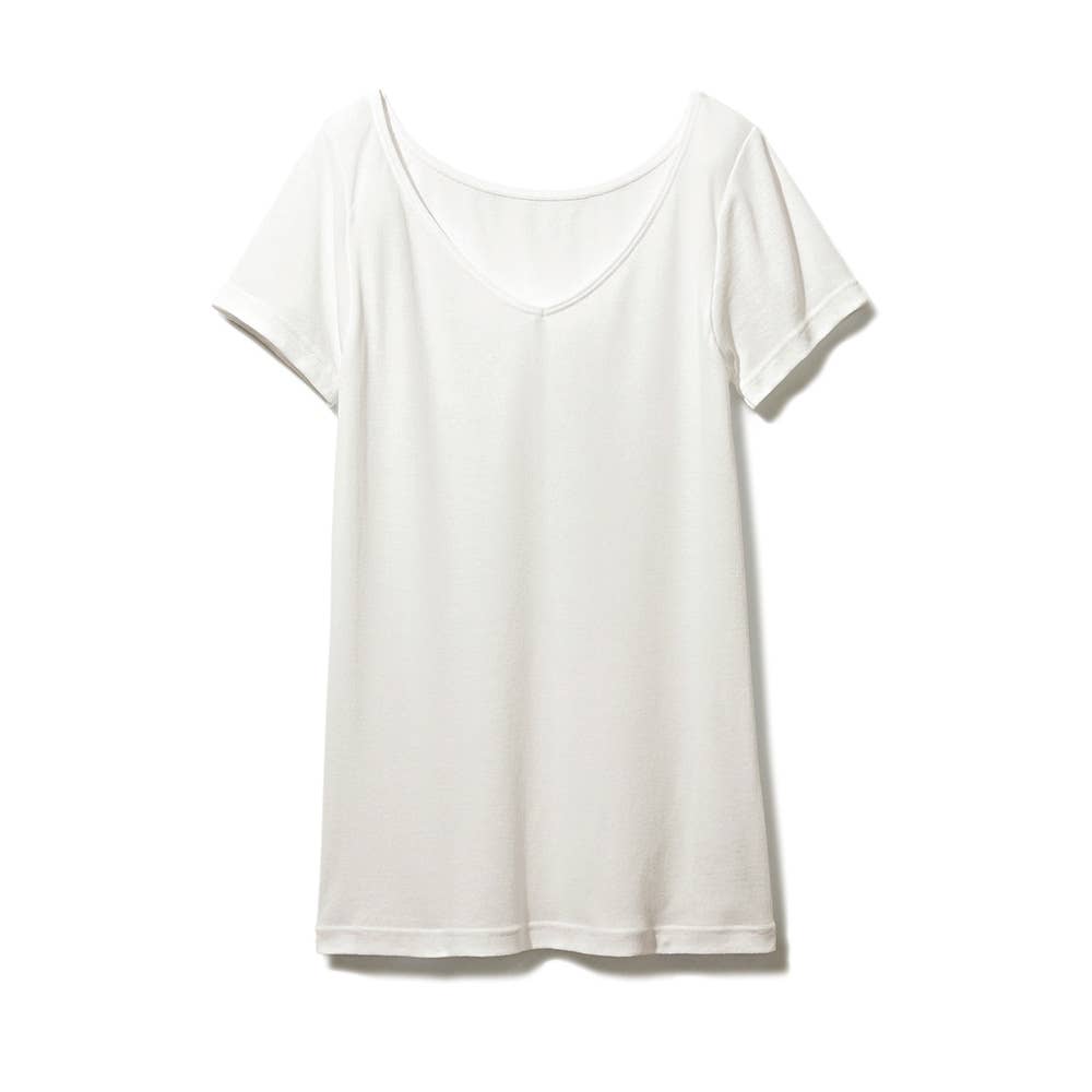 【さらっと綿100%】汗取り付き2分袖インナー【SALE】 CK2951 オフホワイト