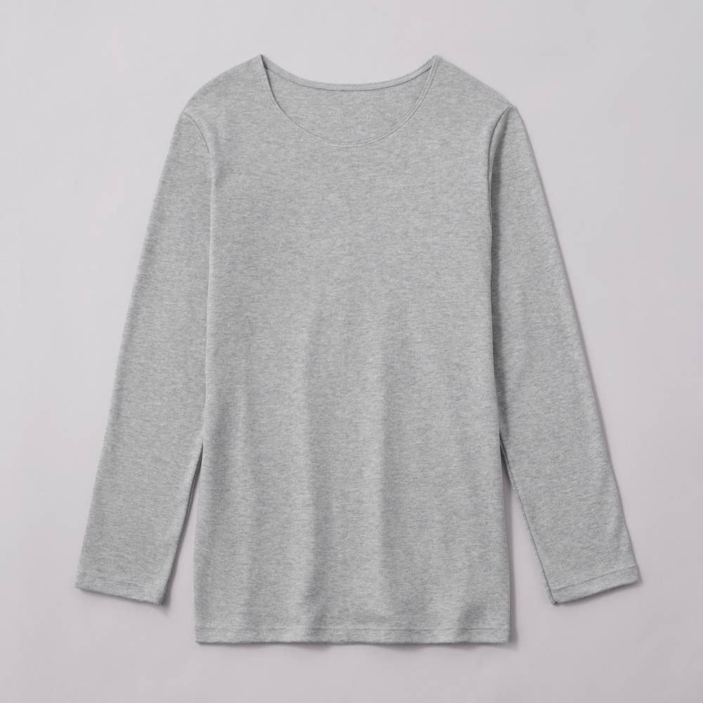 【冬の綿100%】10分袖インナー【SALE】 CK4544 グレーモク