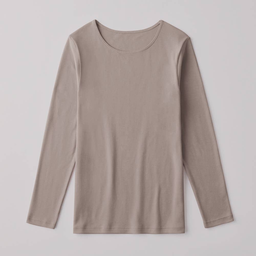 【冬の綿100%】10分袖インナー【SALE】 CK4544 ベールブラウン