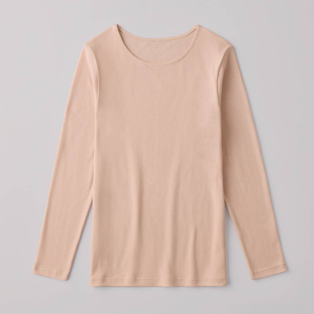 【冬の綿100%】10分袖インナー【SALE】 CK4544 ロイヤルベージュ