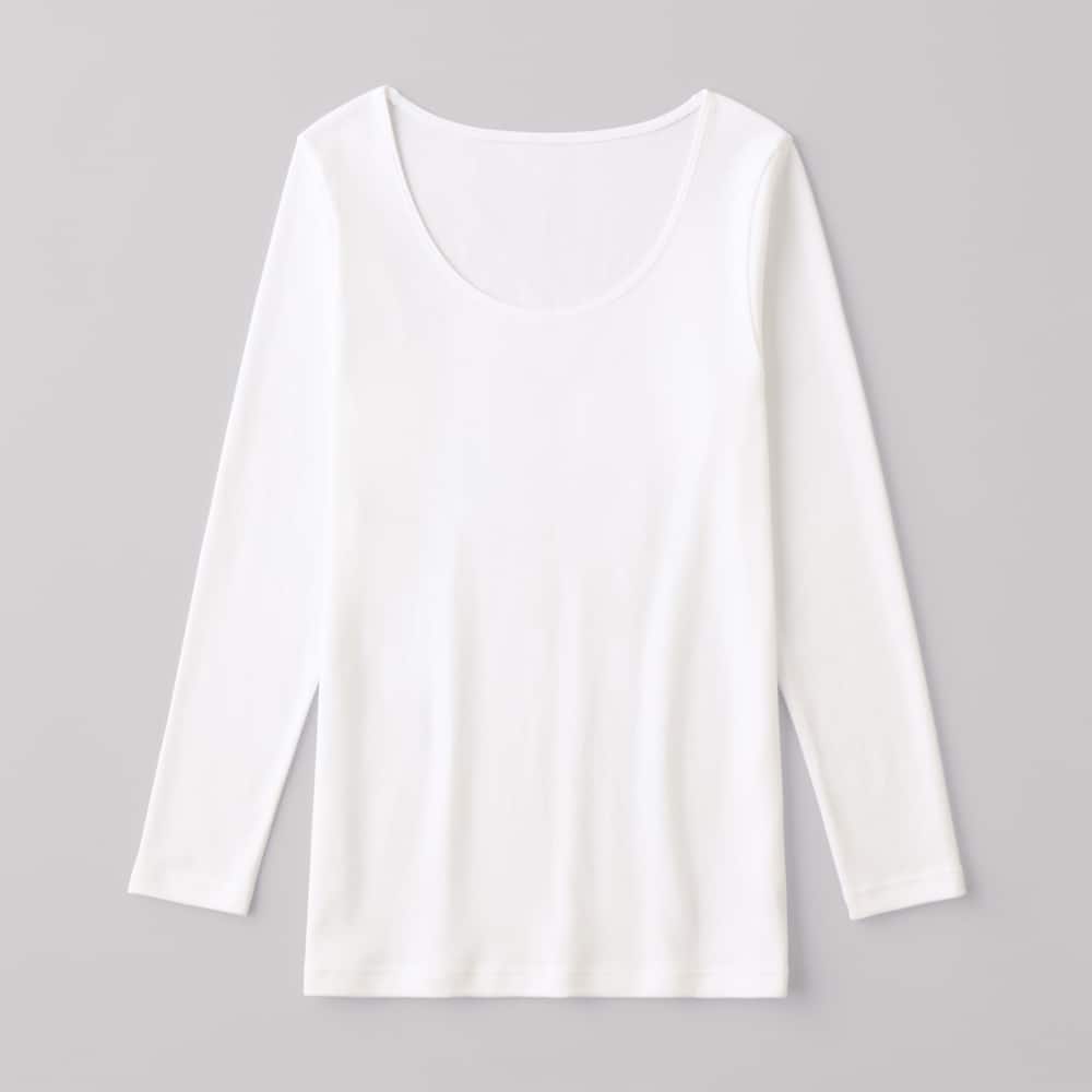 冬の綿100%】8分袖インナー【SALE】 CK4546 :レディース トップス