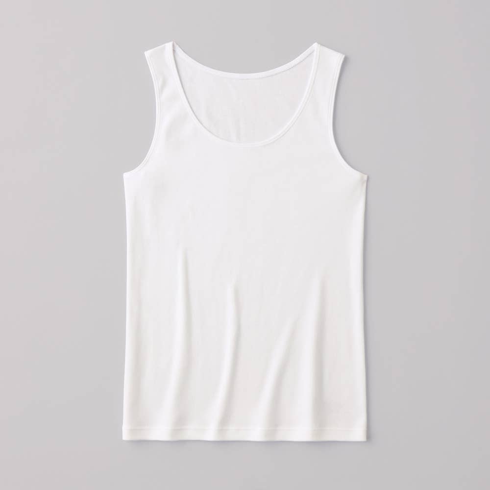 【冬の綿100%】タンクトップ【SALE】 CK4554 ホワイト