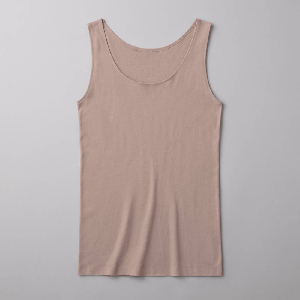 【綿100%シームレス】タンクトップ CK4854 セピア