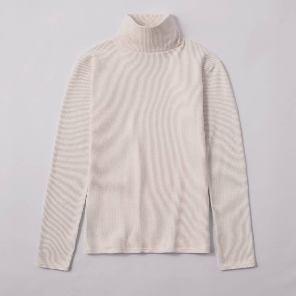 【HOT RIB】ハイネック長袖 CK4945 ペールベージュ