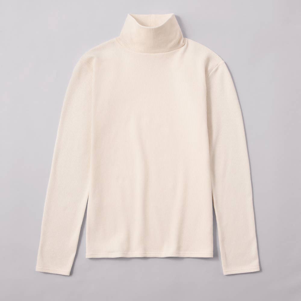 【HOT RIB】ハイネック長袖 CK4945 オフホワイト