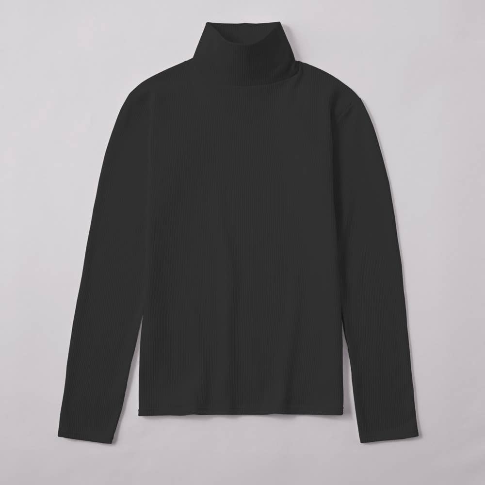 【HOT RIB】ハイネック長袖 CK4945 ブラック