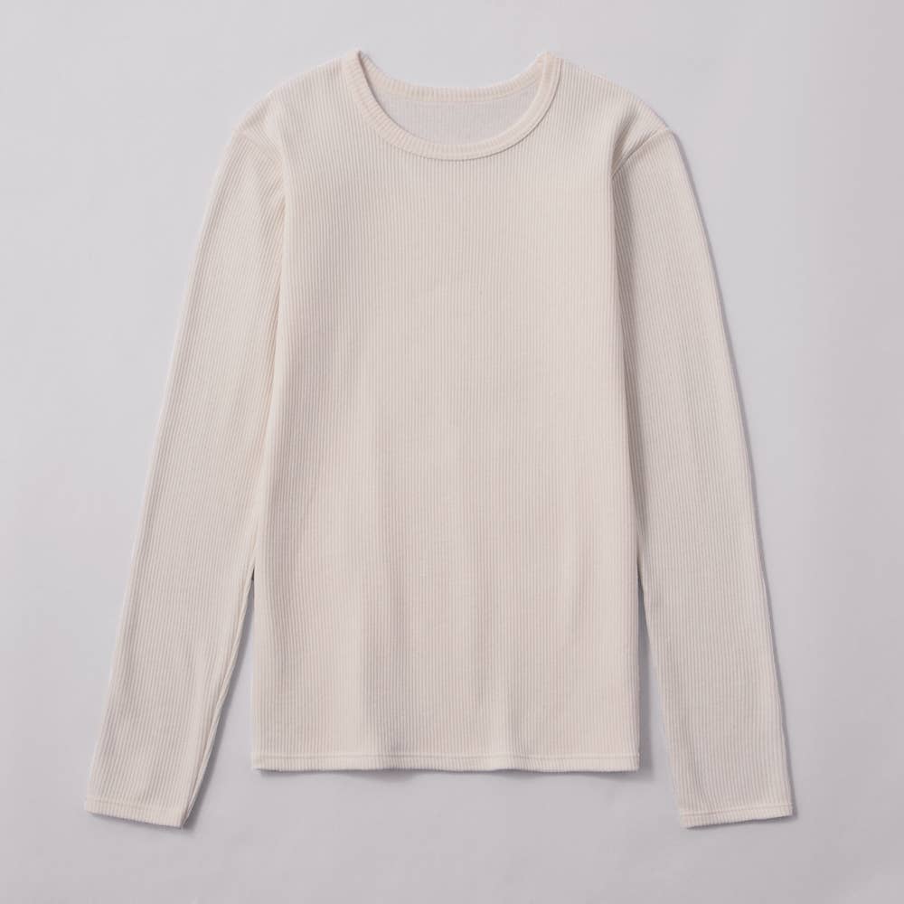 【HOT RIB】長袖 CK4946 ペールベージュ