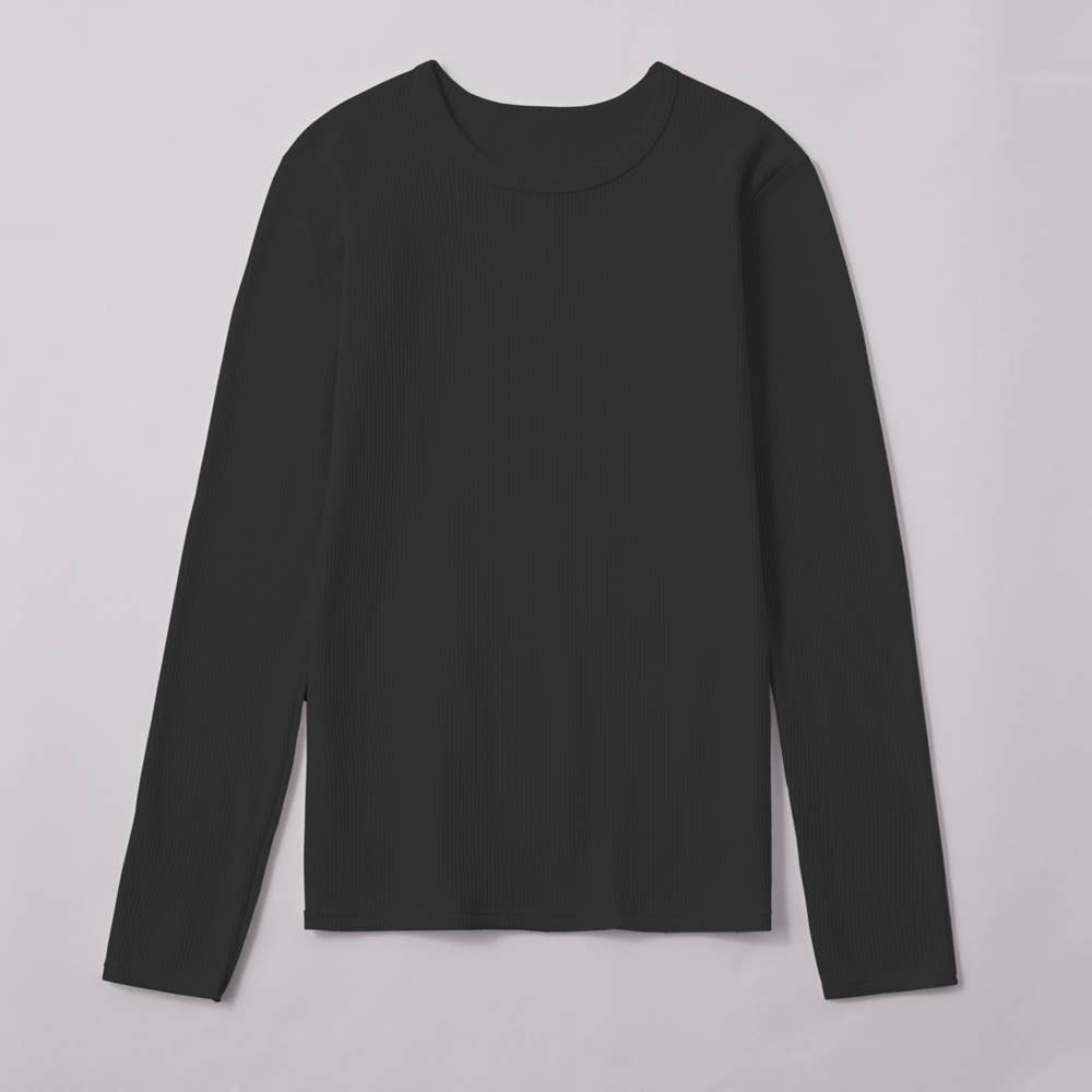 【HOT RIB】長袖 CK4946 ブラック