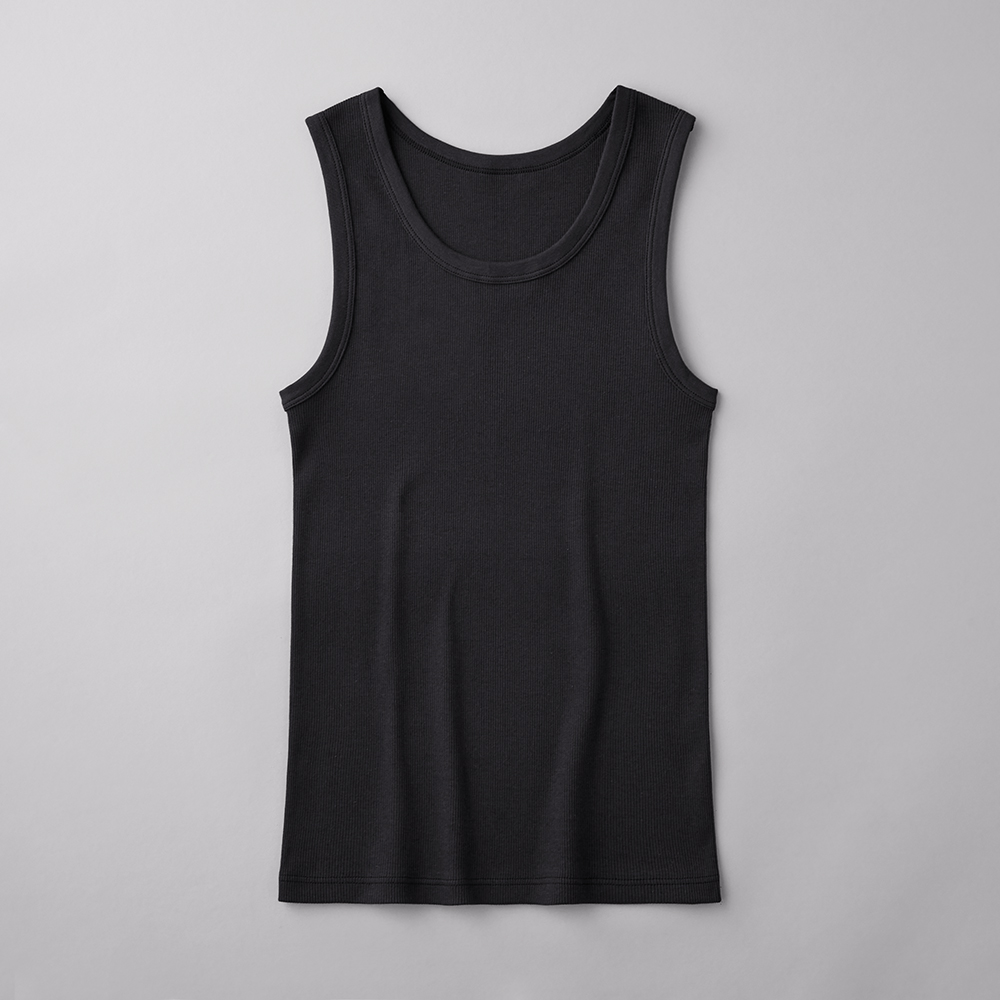 【綿100%リブ】タンクトップ CK5054 ブラック