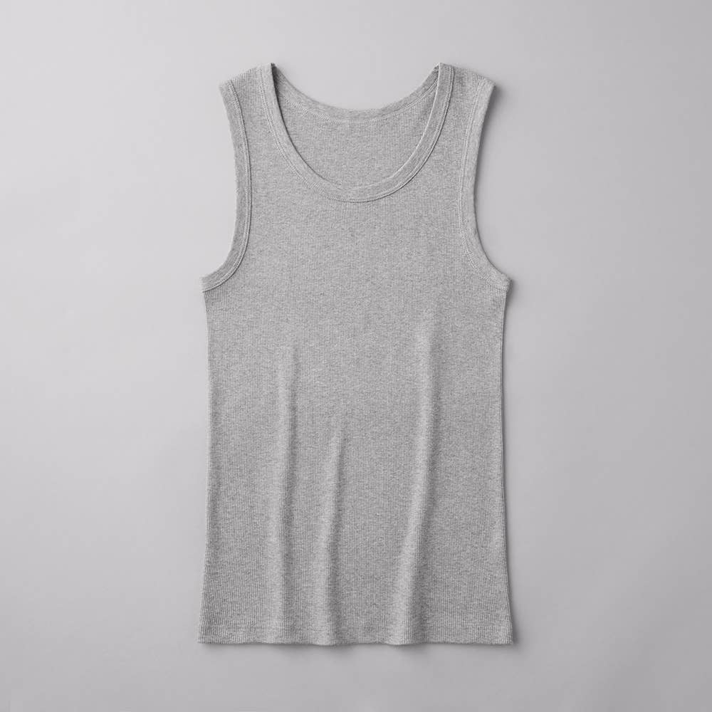 【綿100%リブ】タンクトップ CK5054 グレーモク