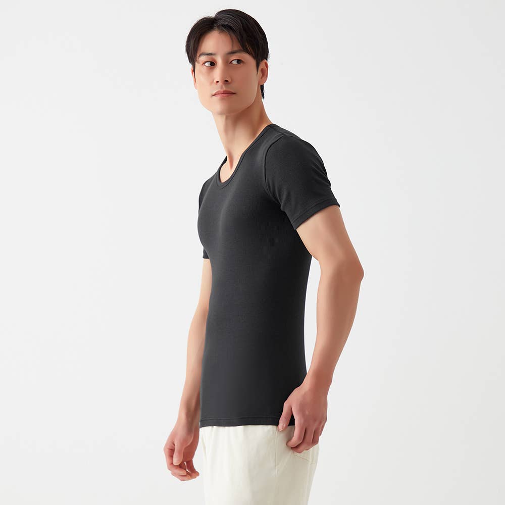 【綿100%/リブ】クルーネックTシャツ(丸首) CK7413 E18