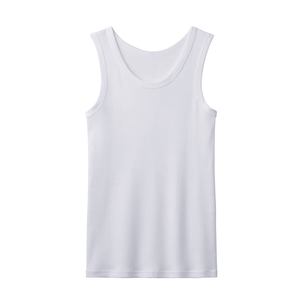【綿100%/リブ】タンクトップ CK7420 ホワイト