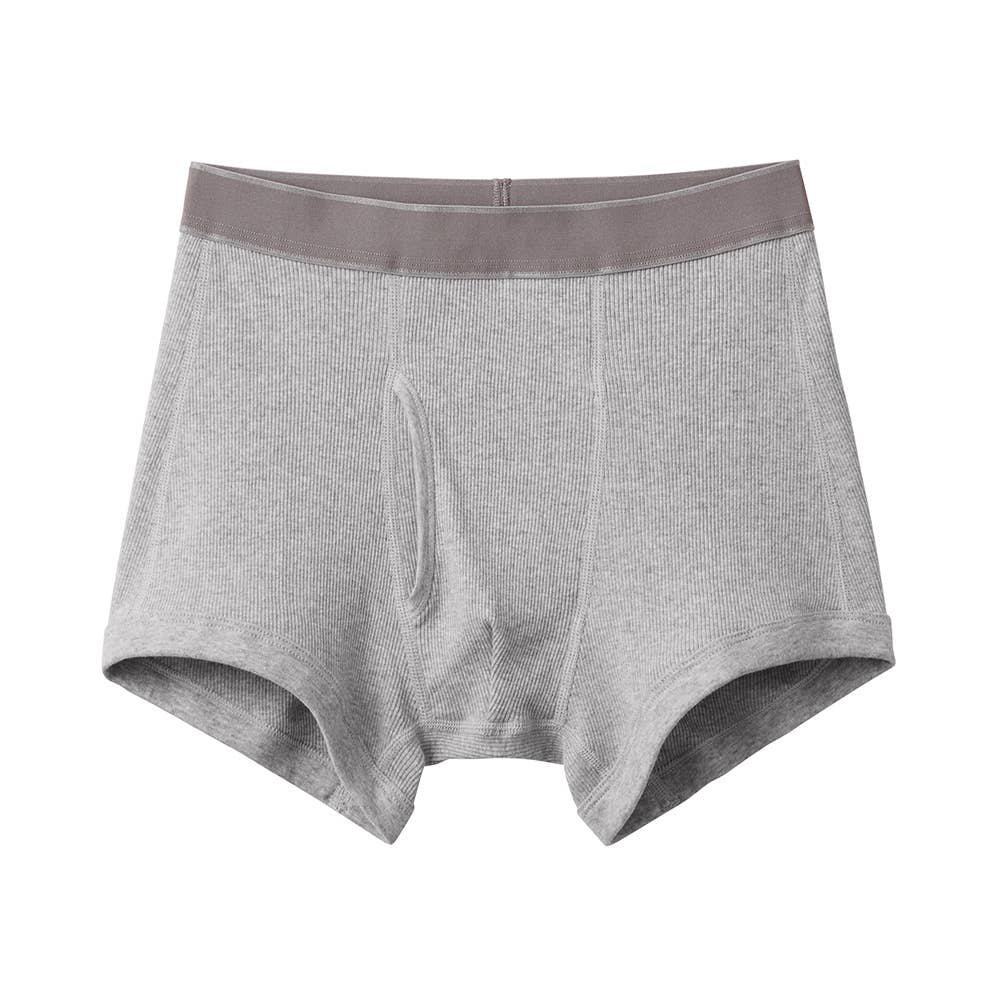 【綿100%/リブ】ボクサーパンツ(前あき) CK7480 グレーモク