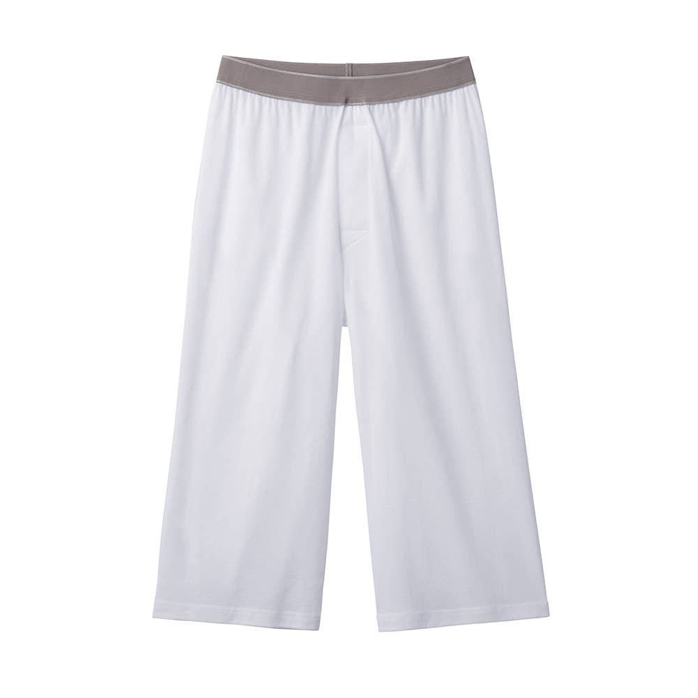 【冷感綿100%】ニーレングス(前あき) CK8807 ホワイト