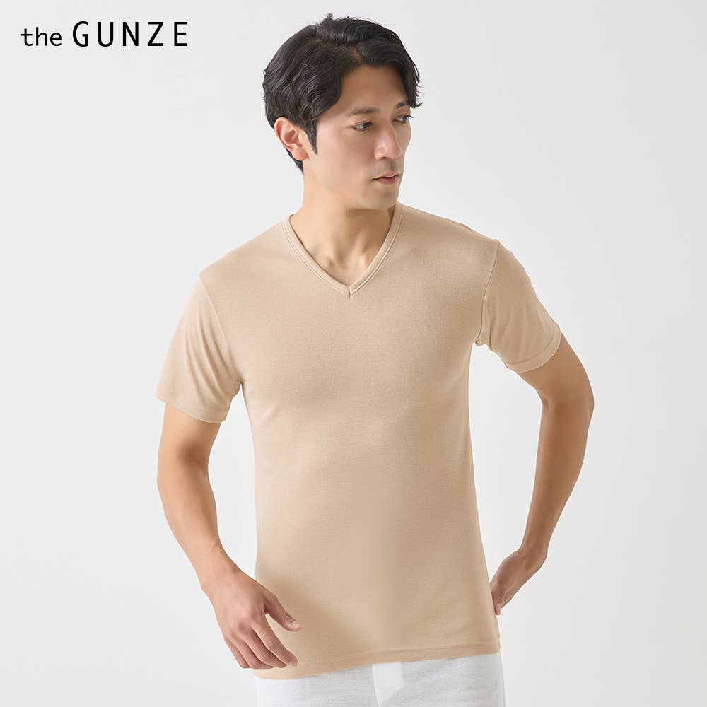 【冷感綿100%】VネックTシャツ
