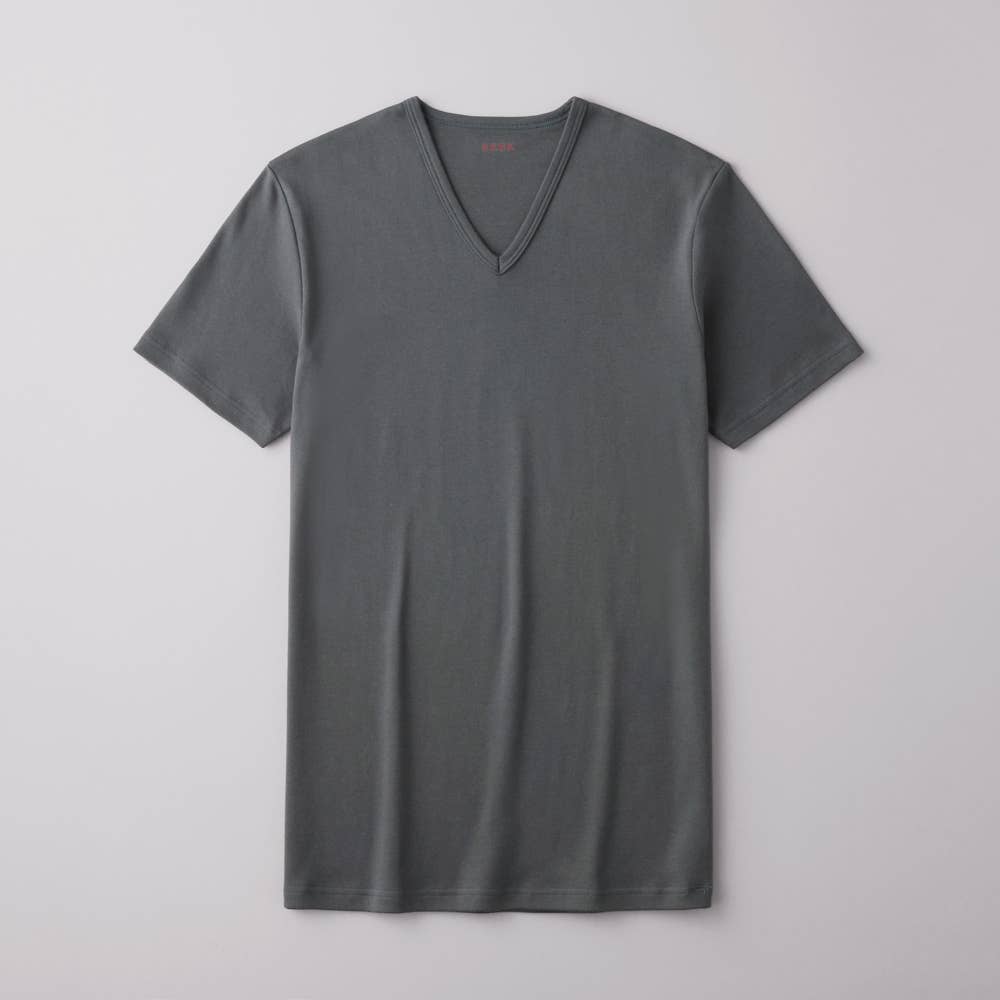 【綿100%/発熱】ＶネックＴシャツ（V首） EAC115 グレー