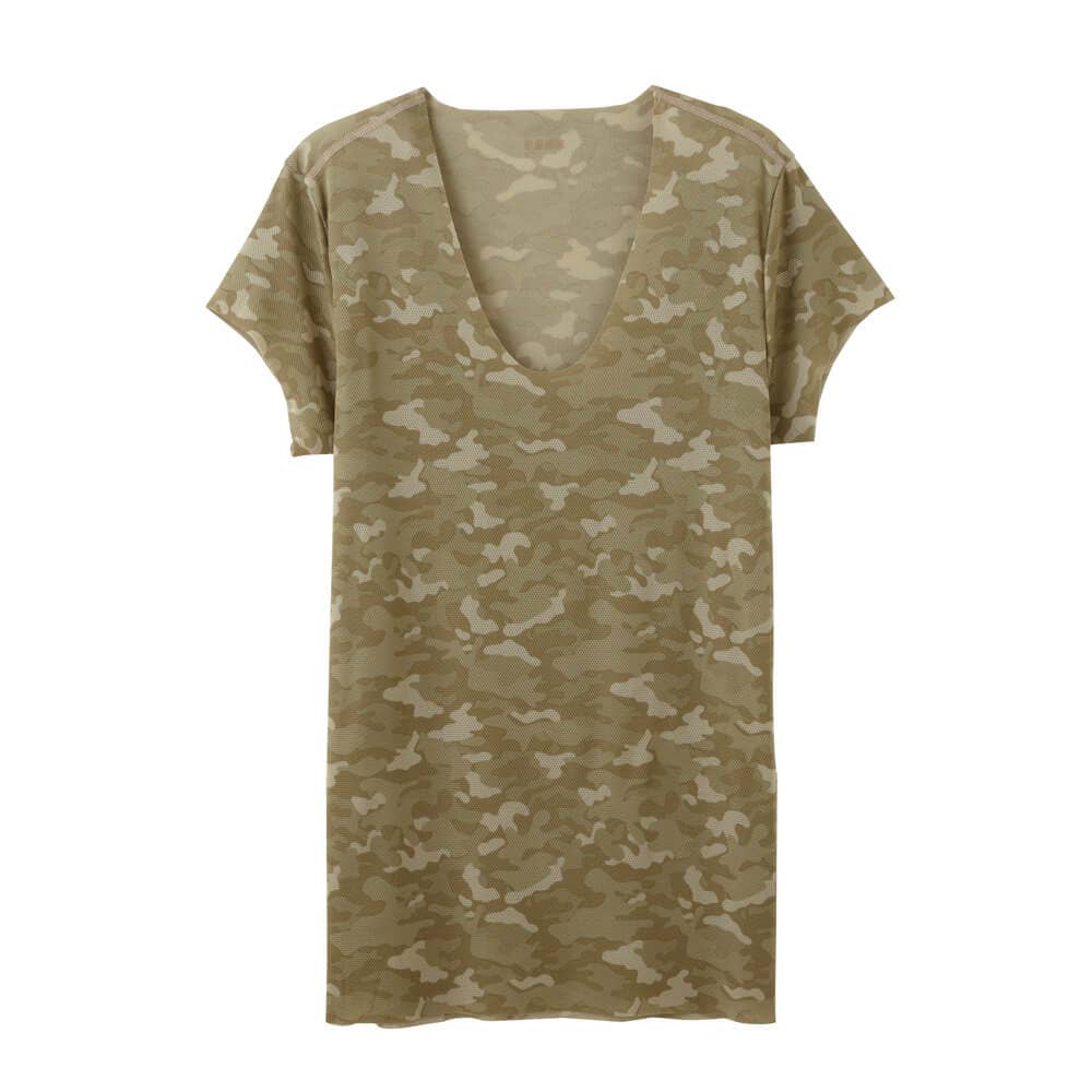 CUT OFF メッシュ】UネックTシャツ(短袖)(U首) EE2516