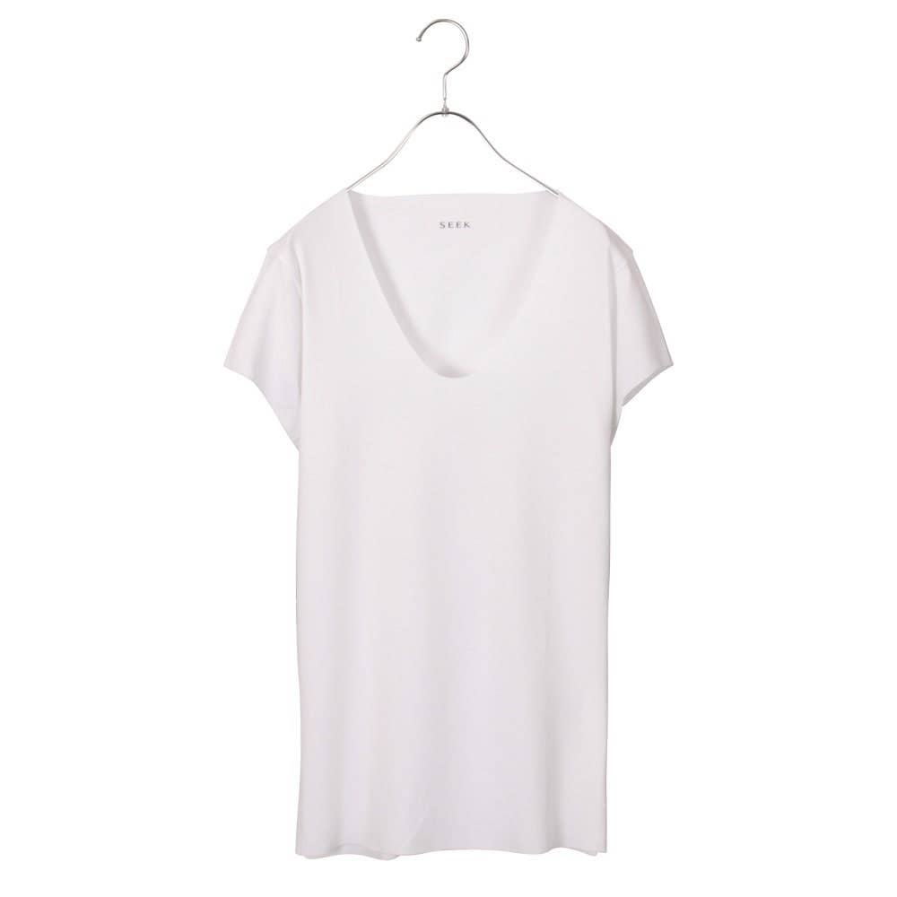 ＵネックＴシャツ(Ｕ首・袖短め)【SALE】 EE2715 ホワイト