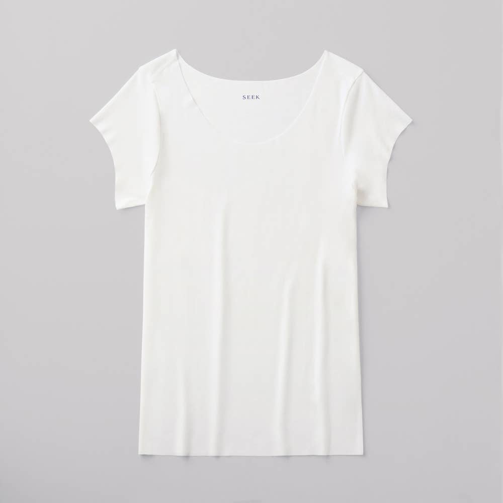 ボートネックシャツ(袖丈短め) EE2812A ホワイト