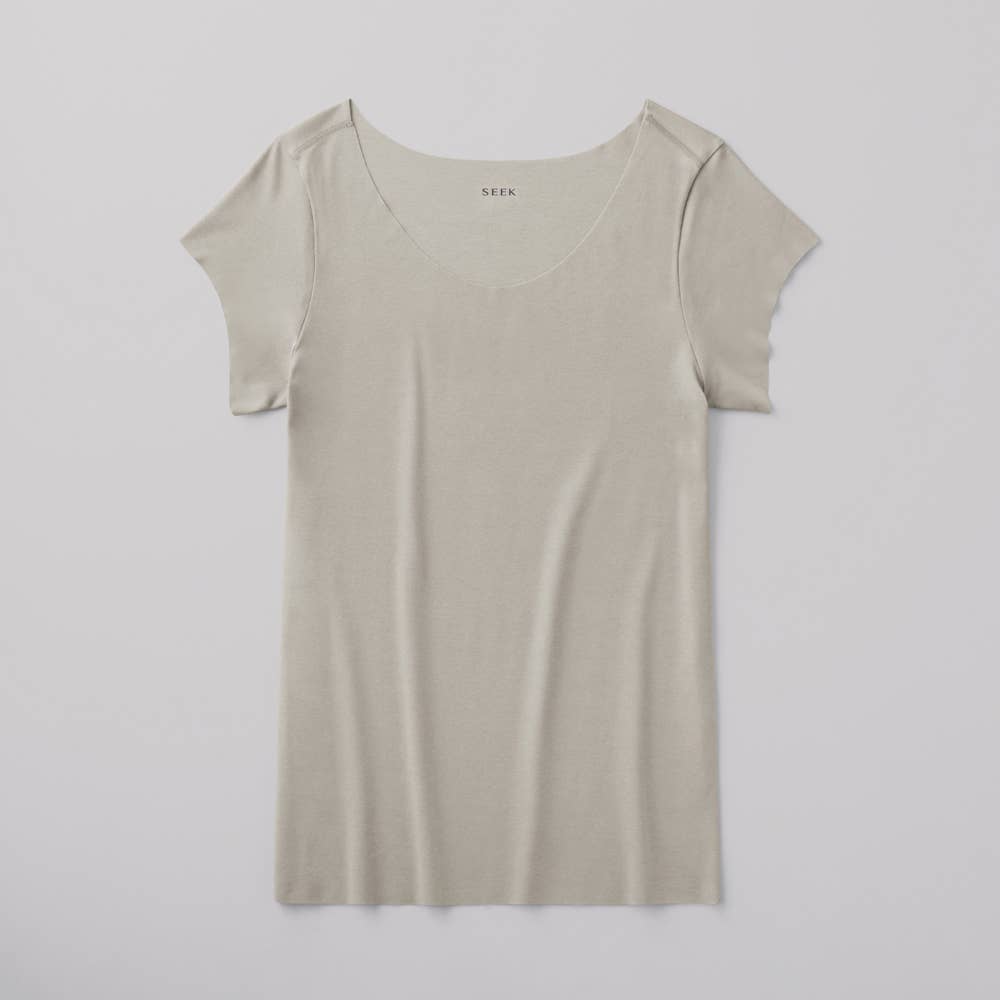 ボートネックシャツ(袖丈短め) EE2812A グレー