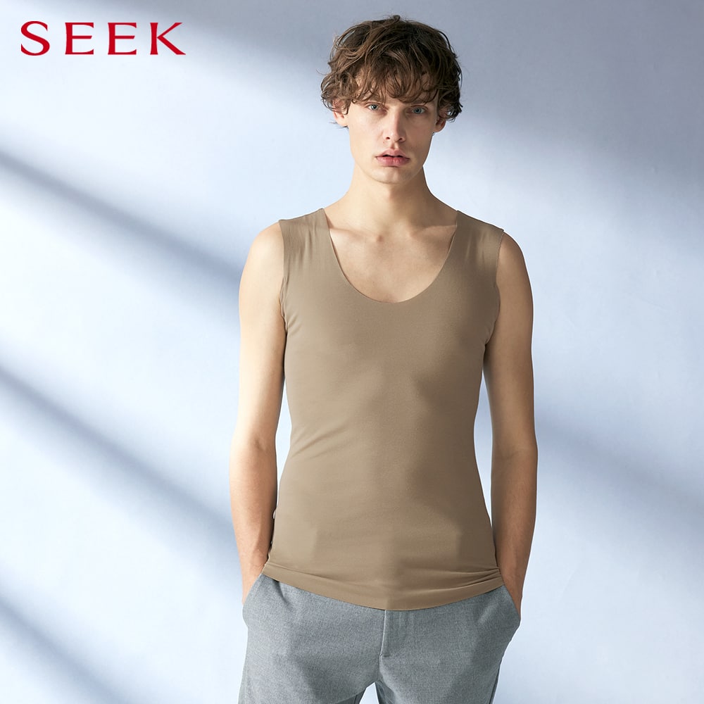 ＜GUNZE グンゼ＞ SEEK(シーク) Uネックスリーブレスシャツ（汗取りパッド付）（メンズ） ホワイト M