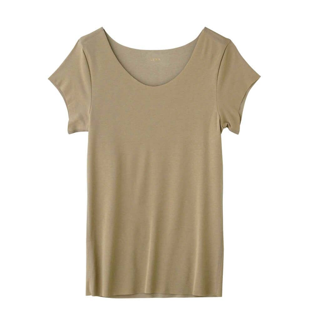 プレミアムライン Dryfeel ボートネックtシャツ メンズ 送料無料 M スキンベージュ メンズ