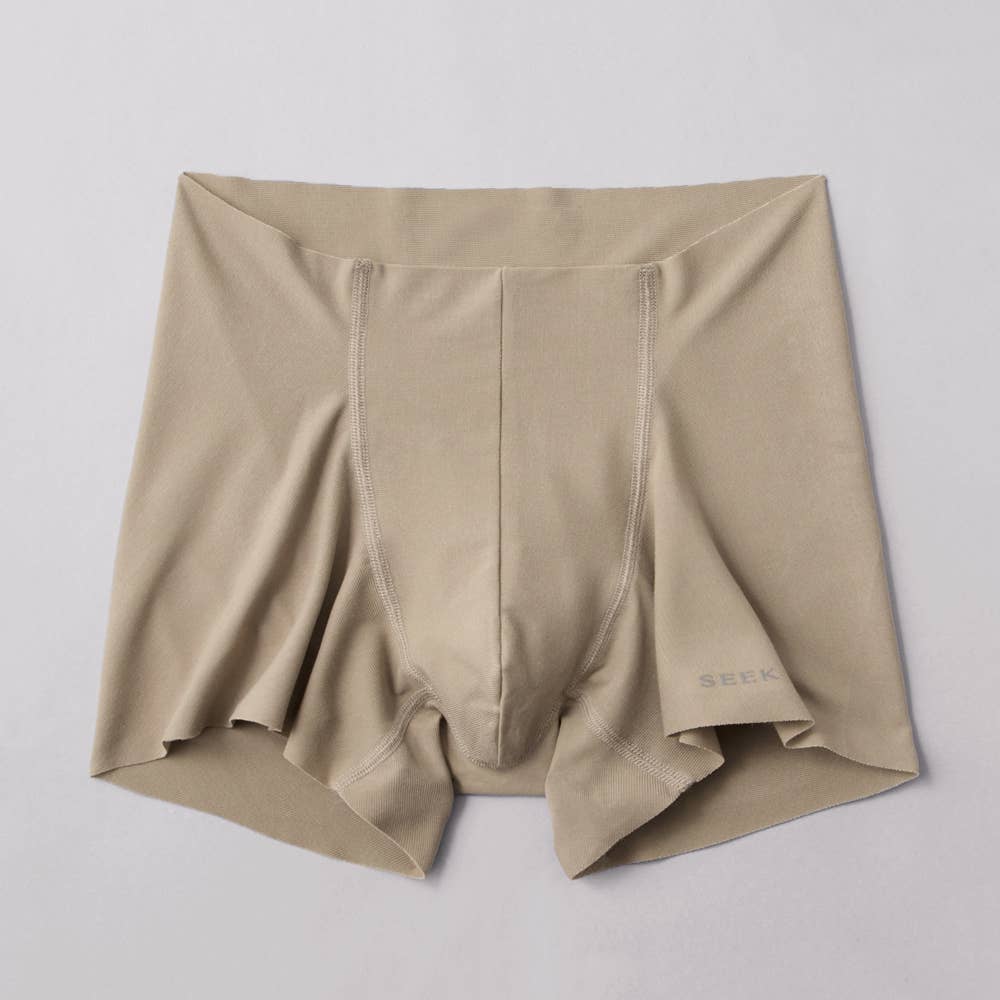 【腰ゴムなし】エアーズボクサーパンツ（前とじ） EEC880A シークベージュ