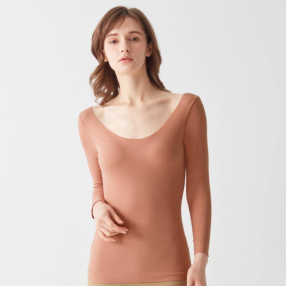 ネット限定お得福袋【8分袖ブラトップ(襟ぐり広め)】同色3枚セット【送料無料】 FK26L005 E10