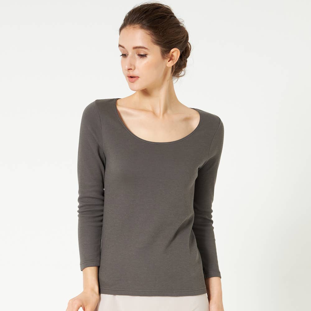 ネット限定お得福袋【冬の綿100% 8分袖インナー】同色3枚セット FK26L006 E6