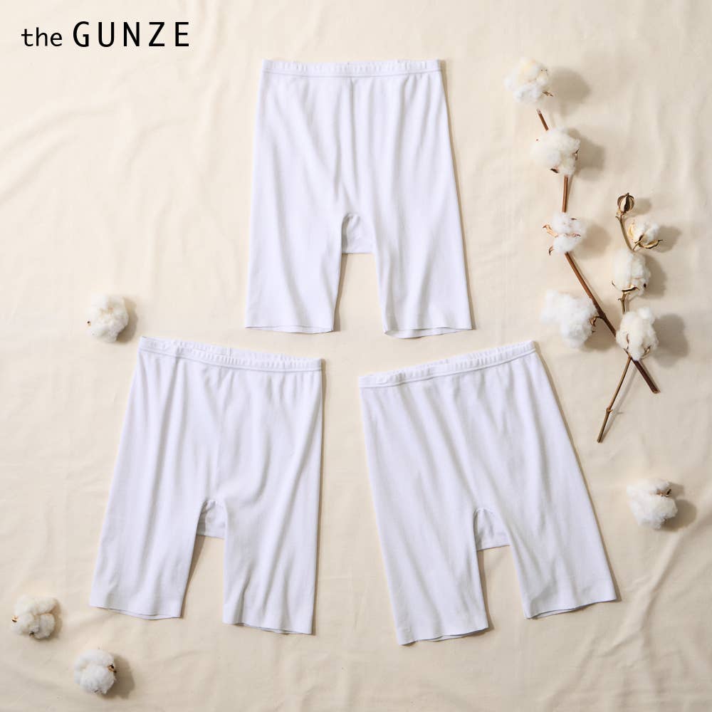 ネット限定お得福袋【綿100%シームレス　3分丈ボトムス】同色3枚セット