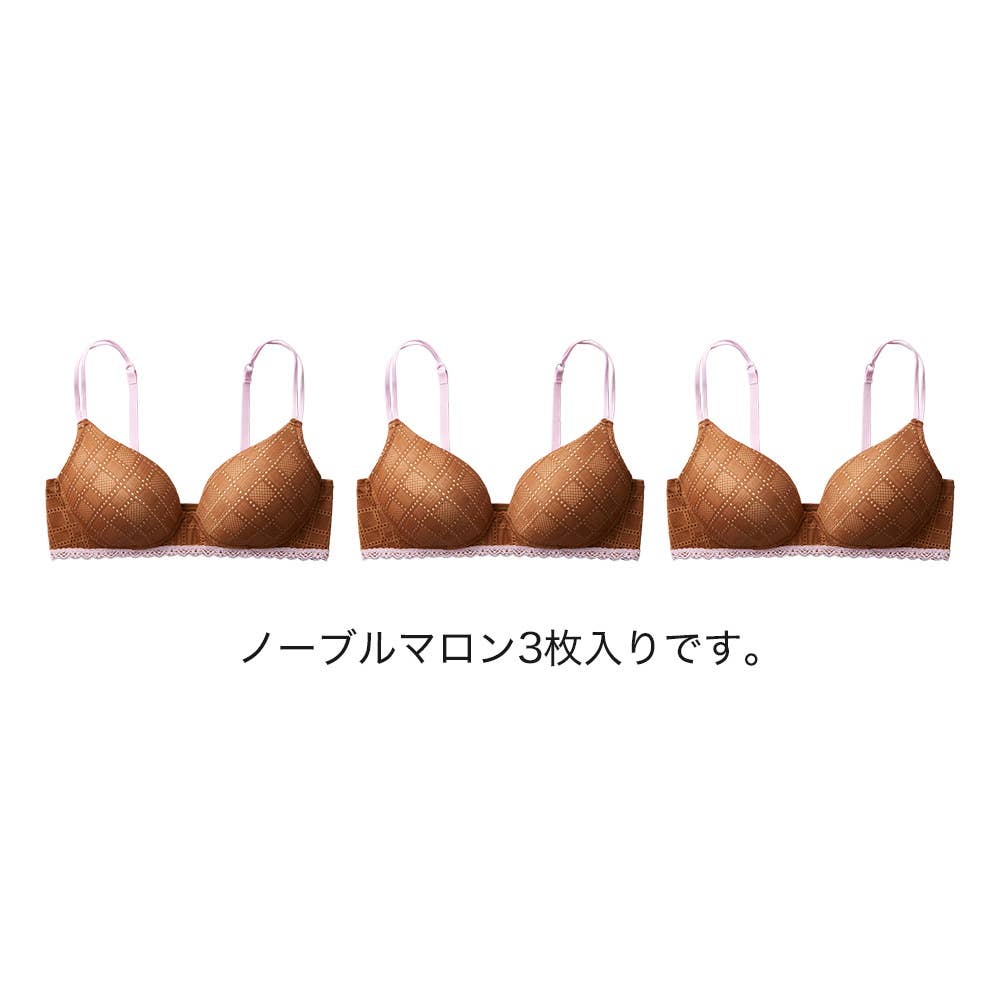 ネット限定お得福袋【ノンワイヤーブラジャー】同色3枚セット FK26L023 ノーブルマロン