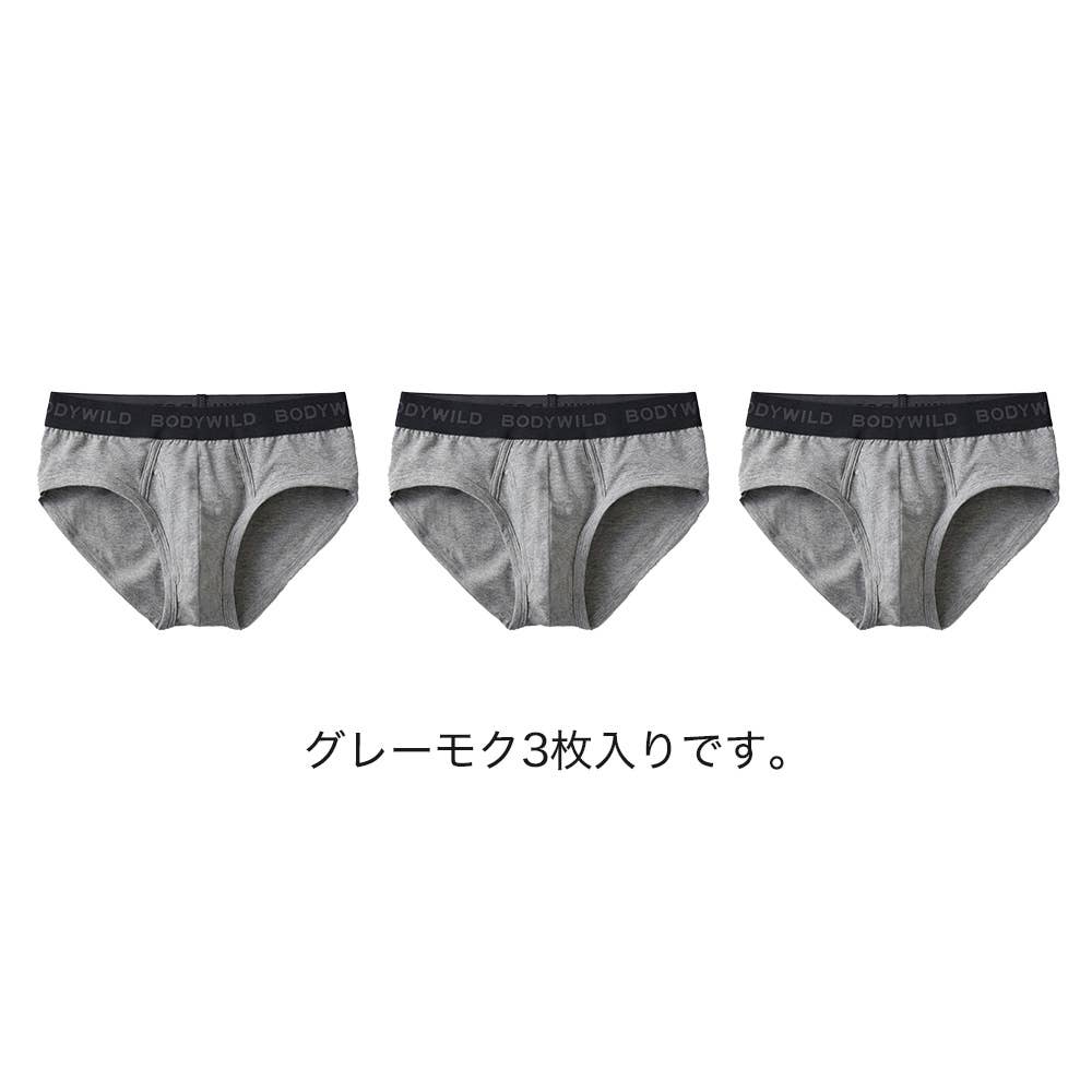 ネット限定お得福袋【ブリーフ（前あき）】同色3枚セット FK26M005 グレーモク