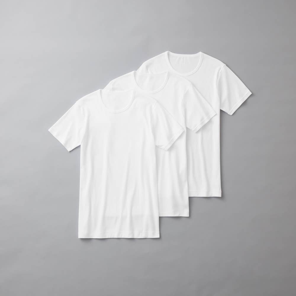 クルーネックTシャツ(3枚組) GM00133 ホワイト